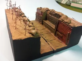 1/35 Scale  WWI / WW1 trench set types  B with wire and picket posts