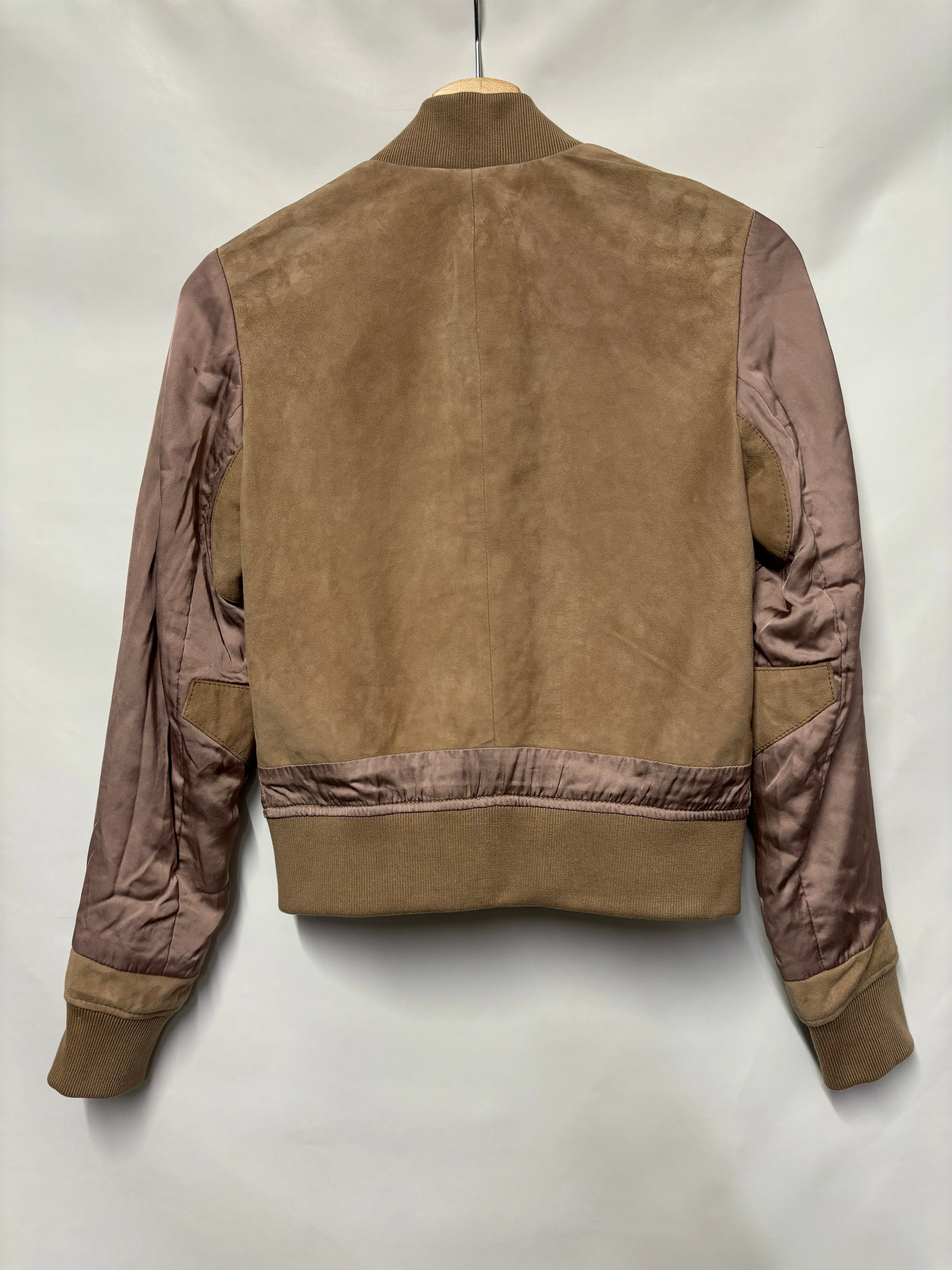 AllSaints Pink Leather Bomber Jacket Size 4