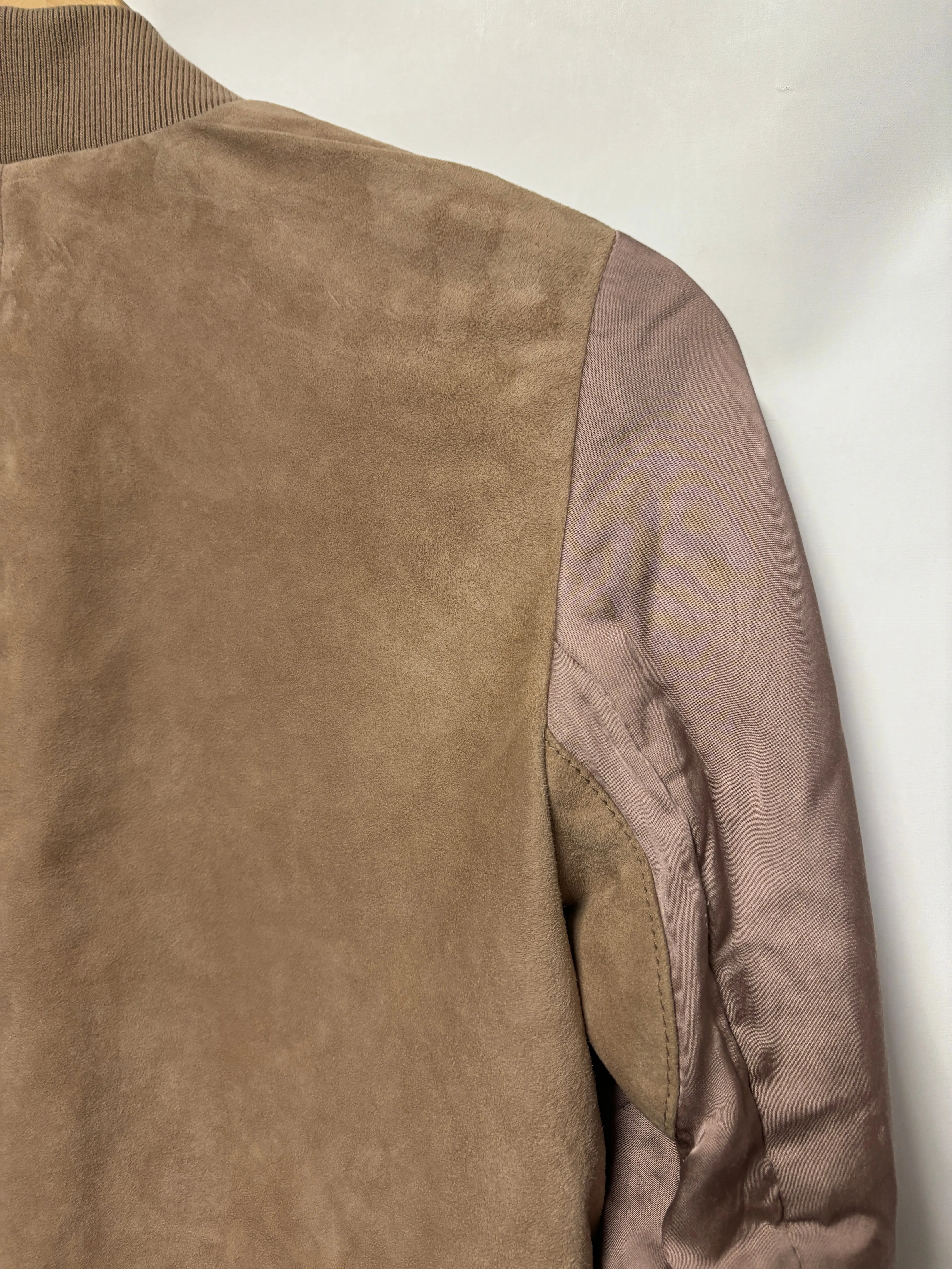 AllSaints Pink Leather Bomber Jacket Size 4