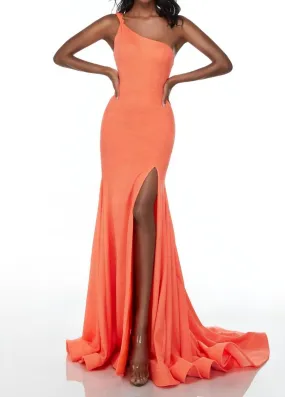 Alyce Paris - Single-shoulder Flare Gown