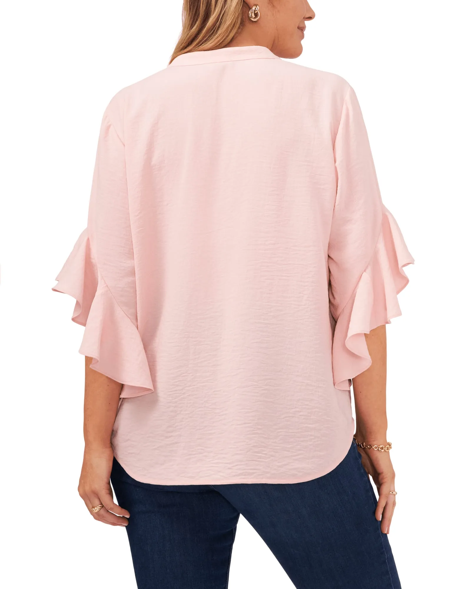 Aubrey Ruffle Sleeve Blouse | FRESH PINK