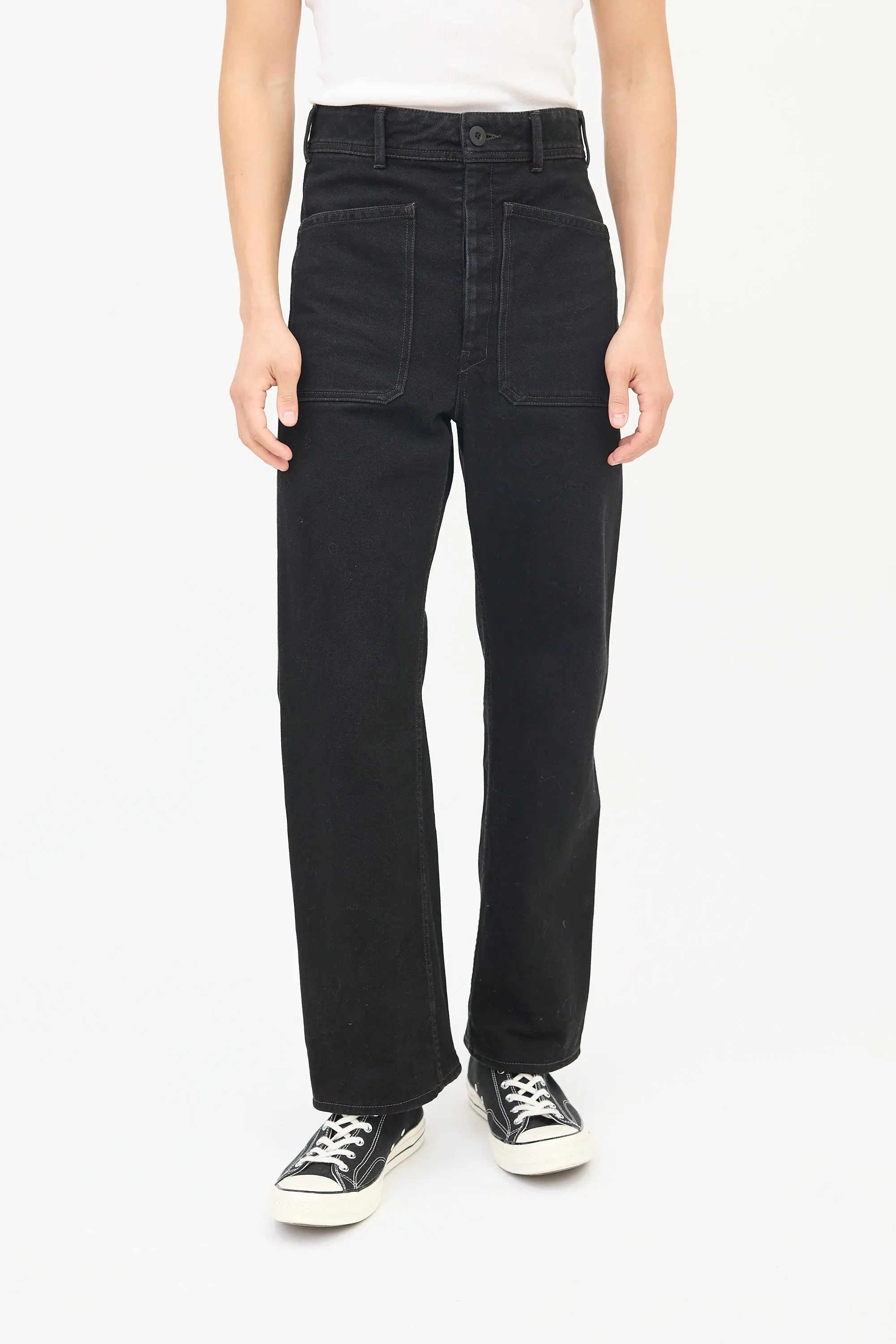 Black High Waisted Wide Leg Jeans