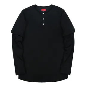 Boylston Long Sleeve Henley - Black