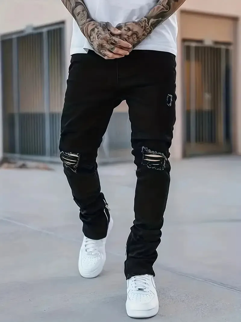 Chic Ripped Stretch Jeans