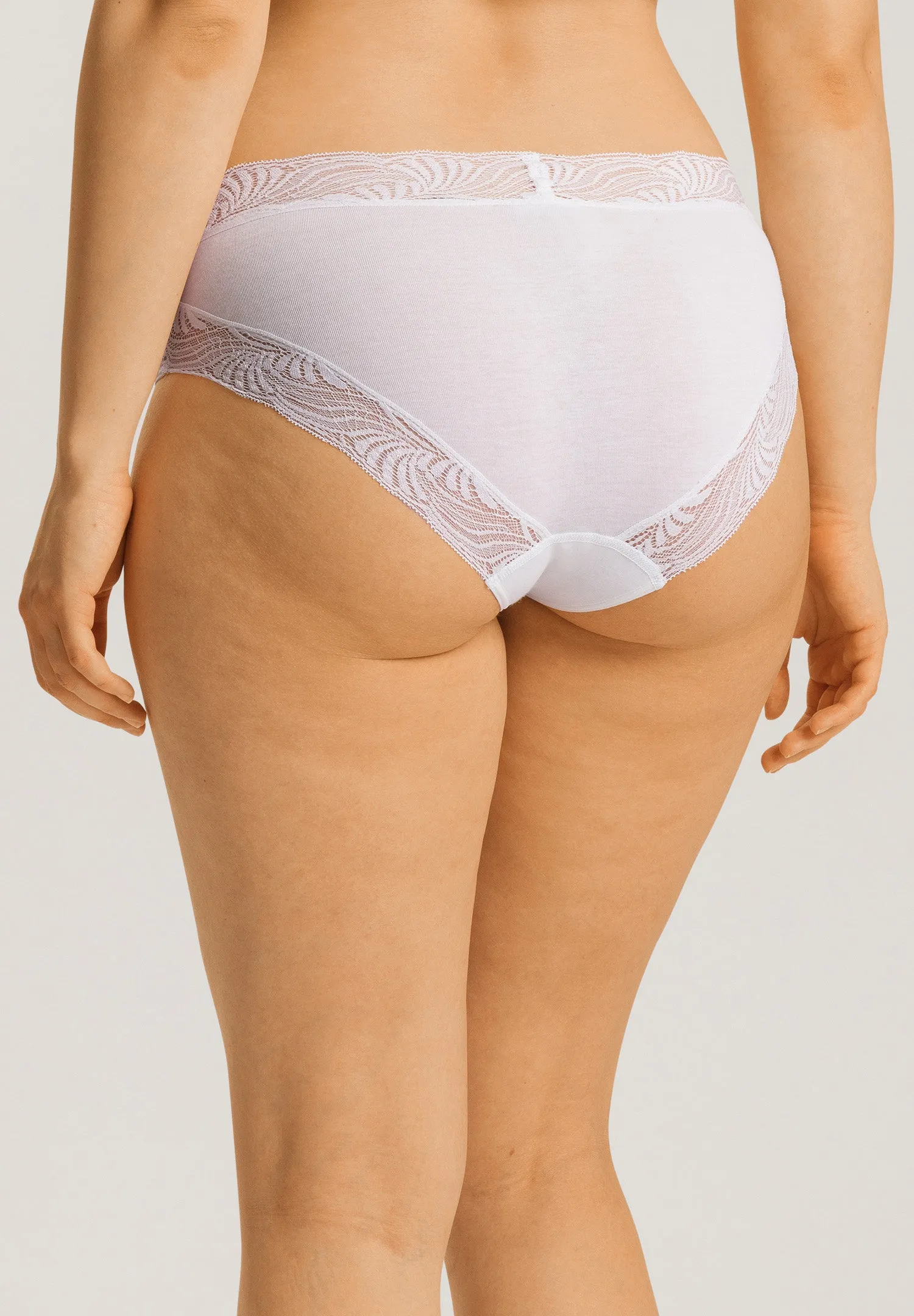 Cotton Delight Lace Trim Cotton Hi-Cut Brief | White 71835-101