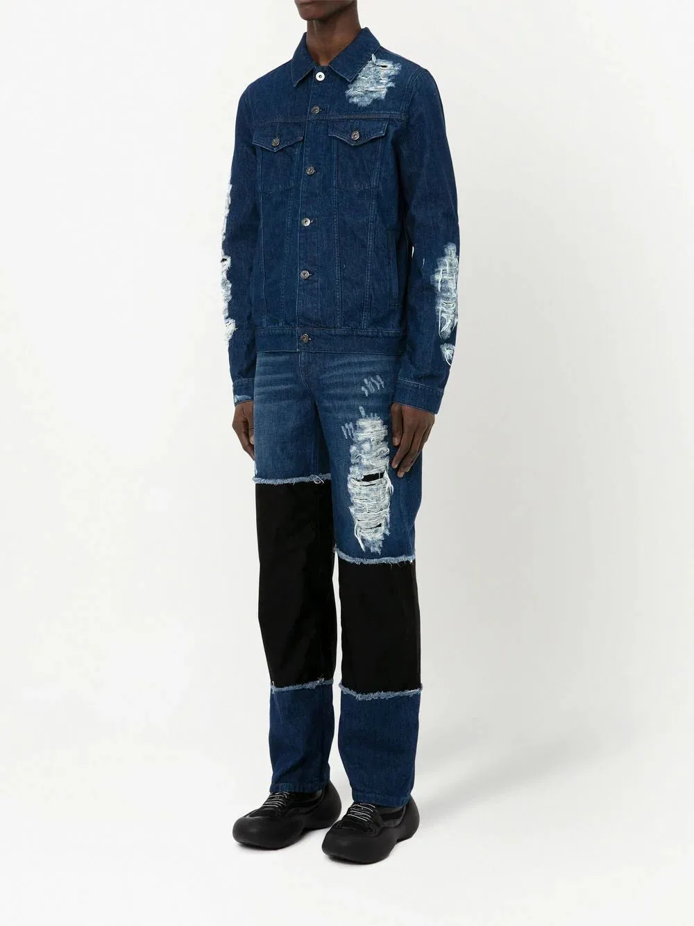 Distressed Straight-Leg Jeans