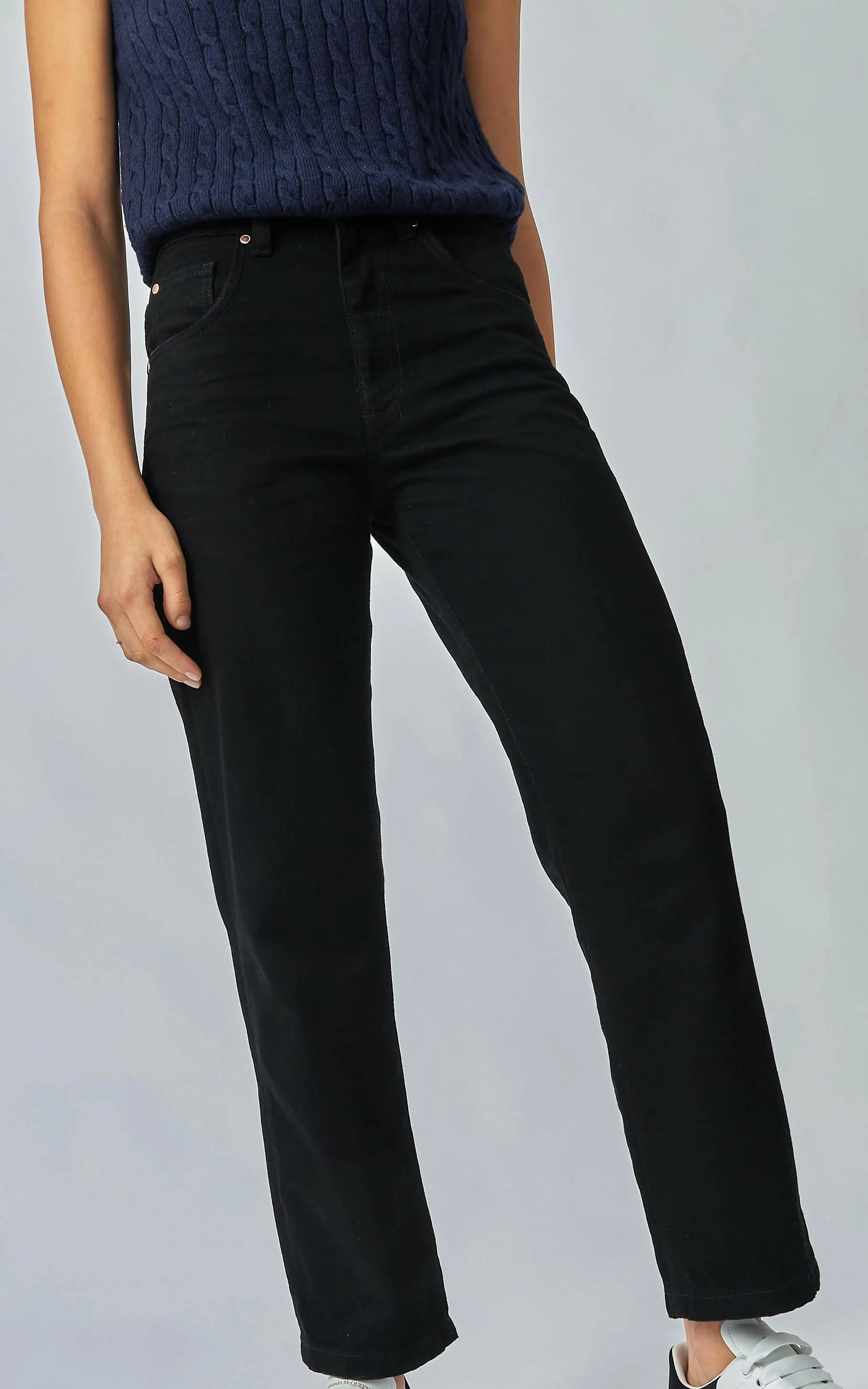 Evie Wide Leg Black Jeans