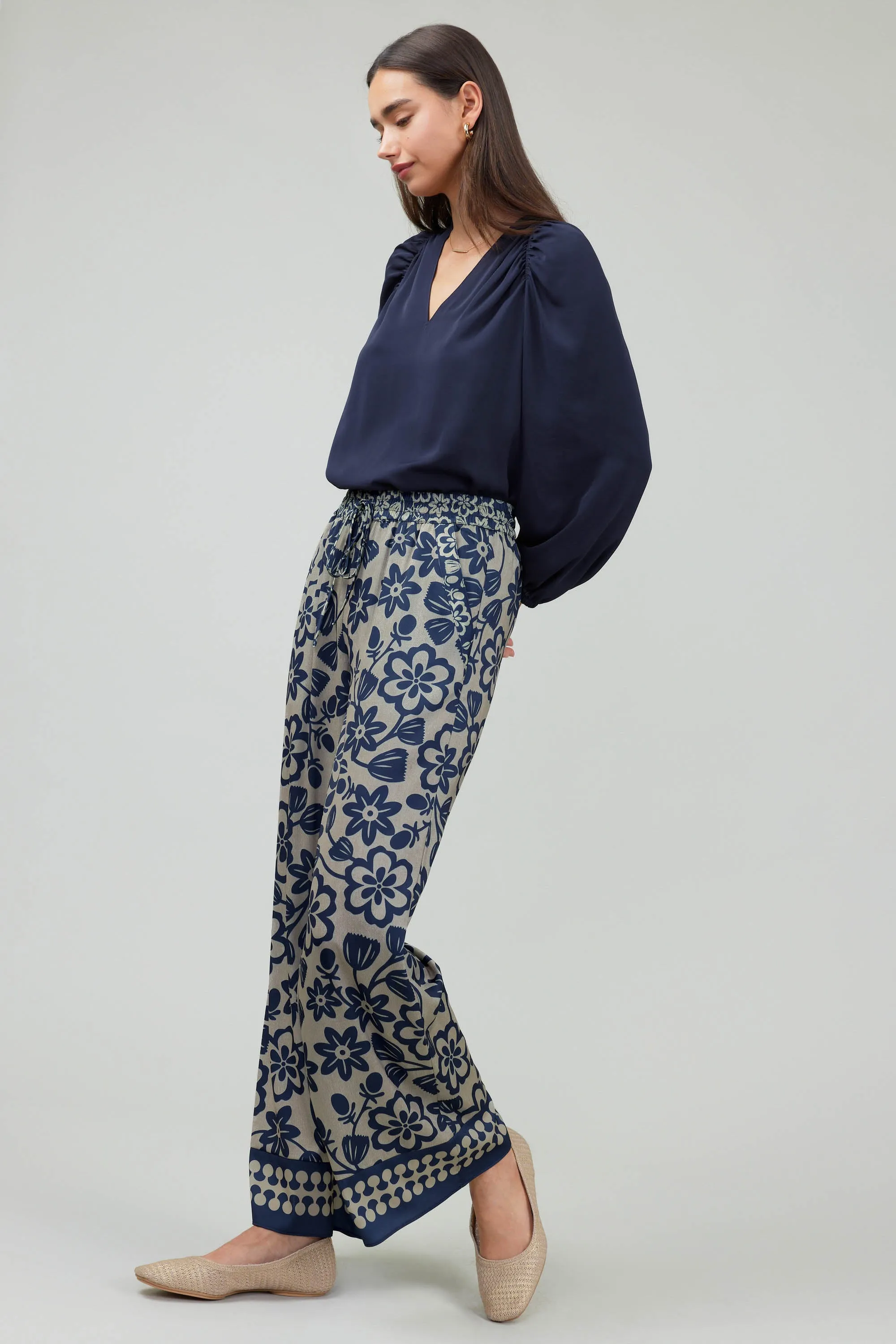 Floral Patterned Pull On Pants