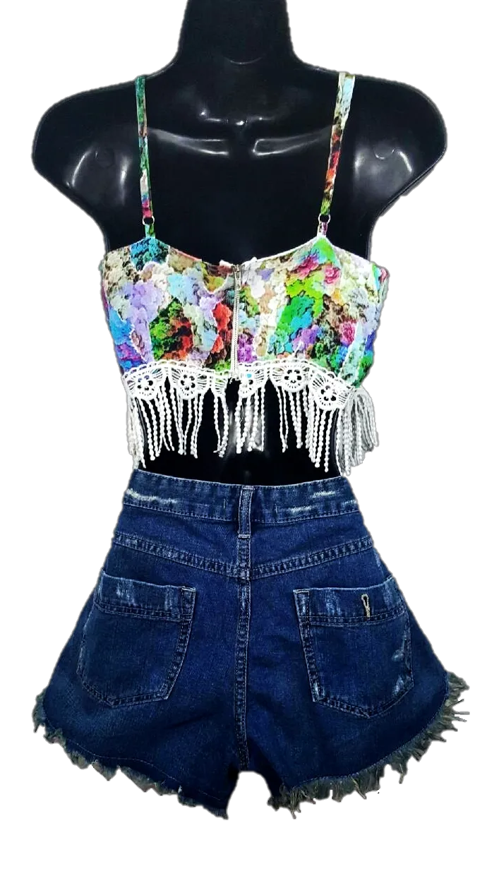 Free People Distressed Ripped Shorts