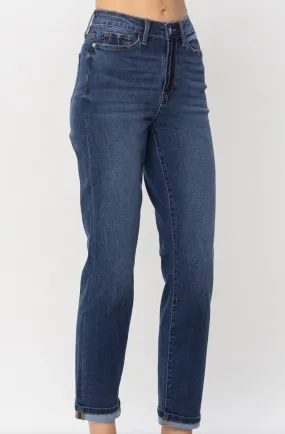 High Waist Dark Wash Judy Blue Boyfriend Jeans