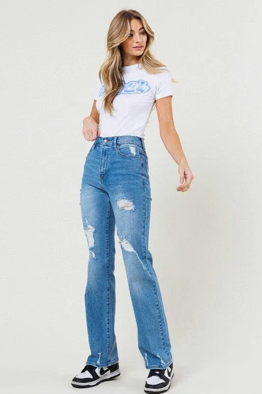 High Waisted Wide Leg Medium Stone