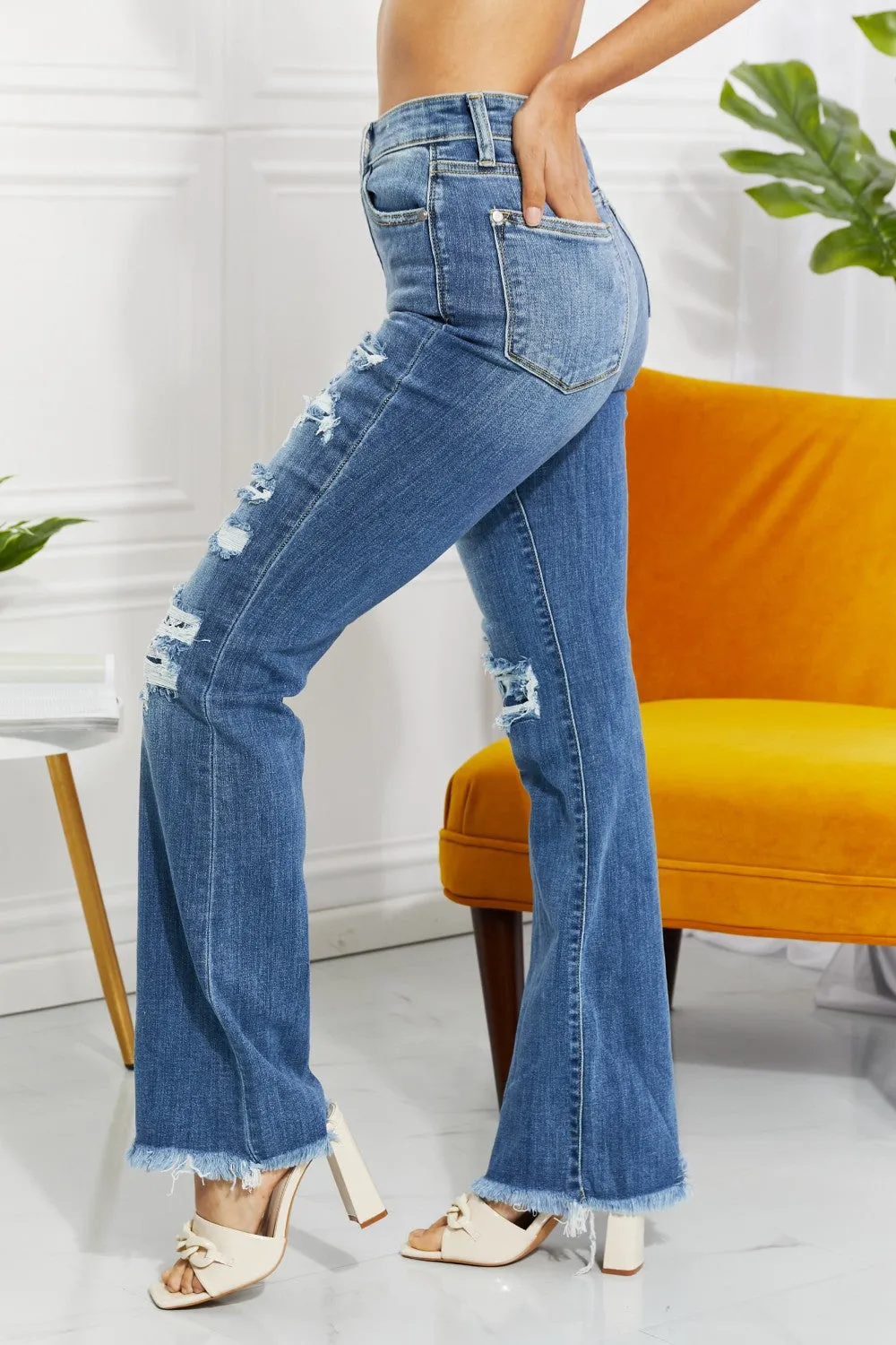 Judy Blue Janie High Waisted Patched Bootcut