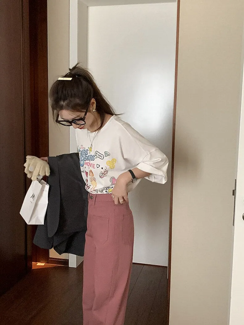 [Korean Style] 4 Color High Rise Wide Leg Straight Jeans