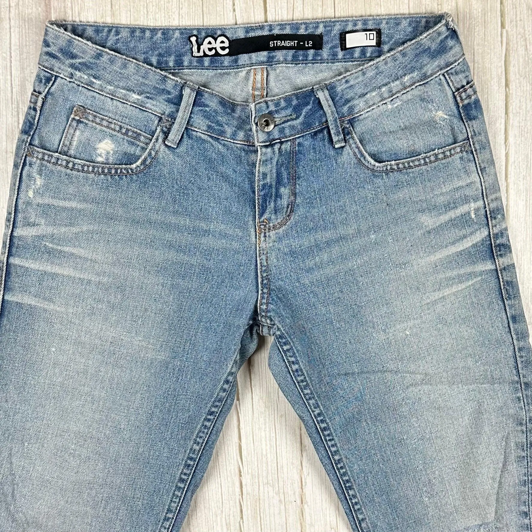 Lee Jeans Light Wash ' Straight L2 ' Jeans- Size 10