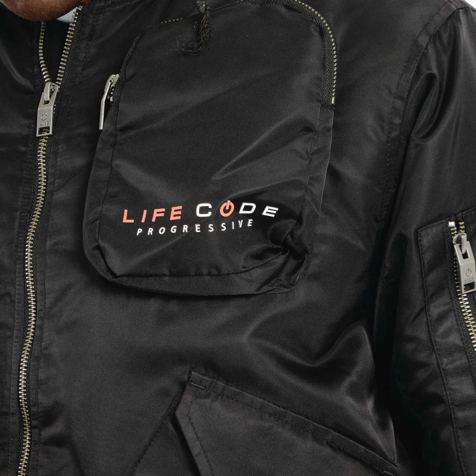 LIFE CODE BLACK BOMBER JACKET