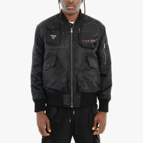LIFE CODE BLACK BOMBER JACKET