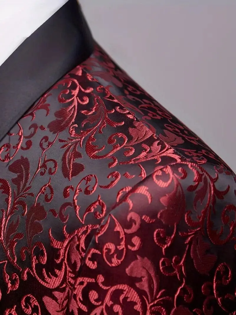Men's Suit Double Breasted Patterned Peak lapel 3 Piece Business Tuxedos (Blazer   Vest   Pants)