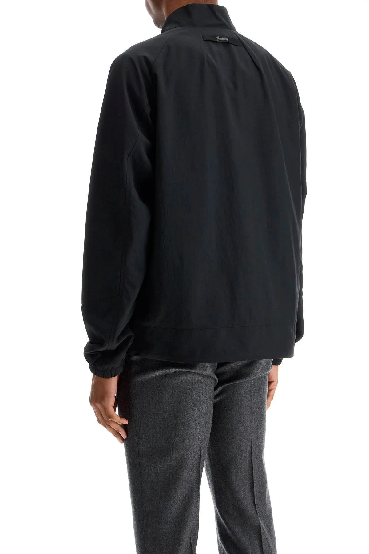 men's waterproof jacket in black polyamide with high collar GI00164UL 12833 NERO