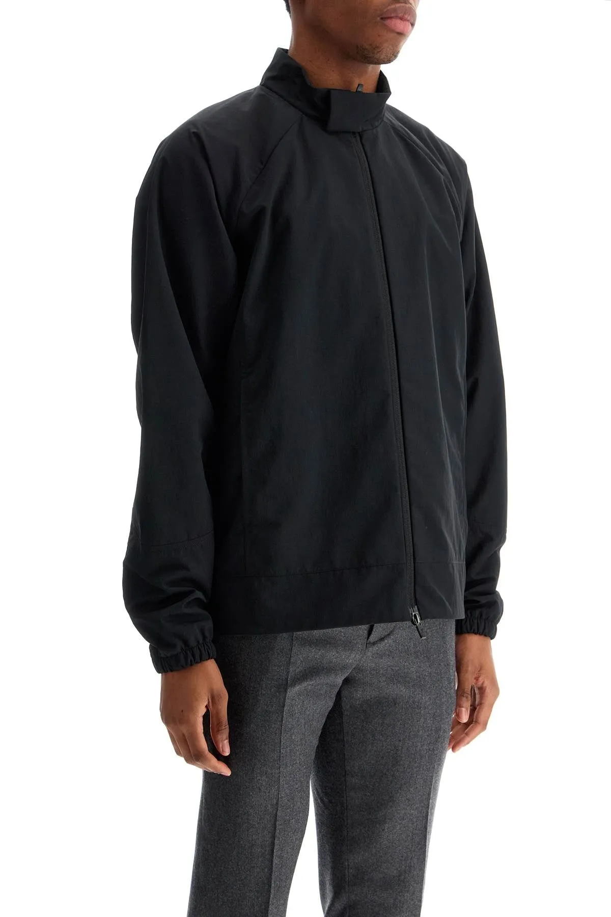 men's waterproof jacket in black polyamide with high collar GI00164UL 12833 NERO