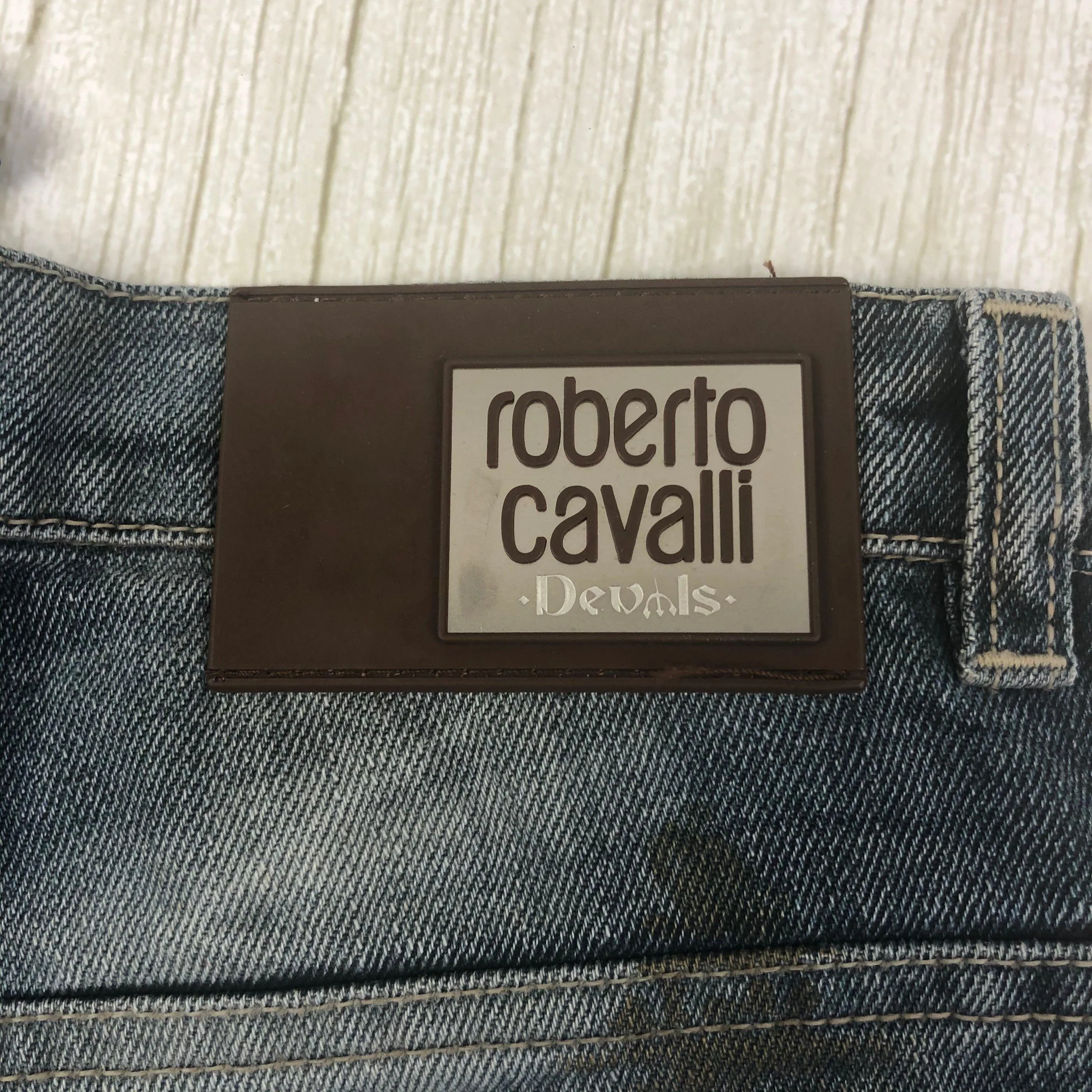 NWT - Roberto Cavalli Devils Dirty Denim Jeans- Size 6Y