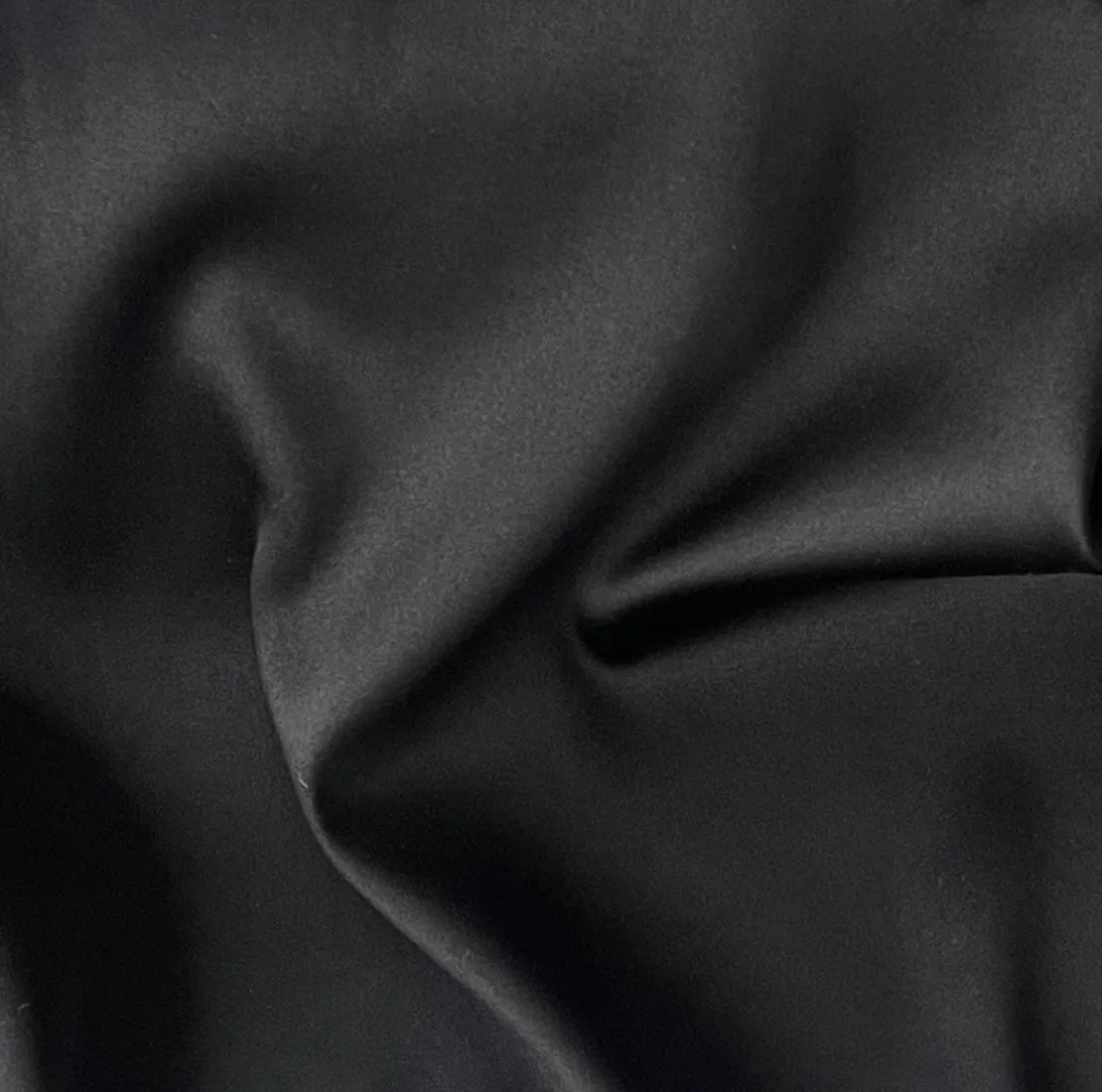 Onyx Shadow Stretch Silk Satin Charmeuse