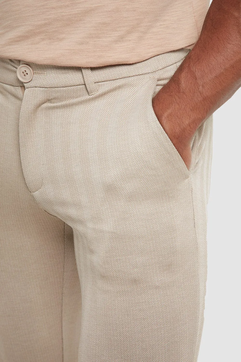 Patterned Trouser in Sand
