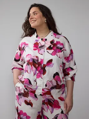 Plus Floral Bomber Jacket