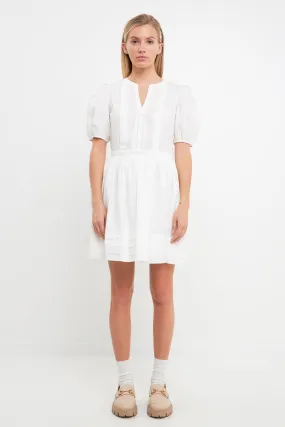 Poplin Bib Fit & Flare Dress