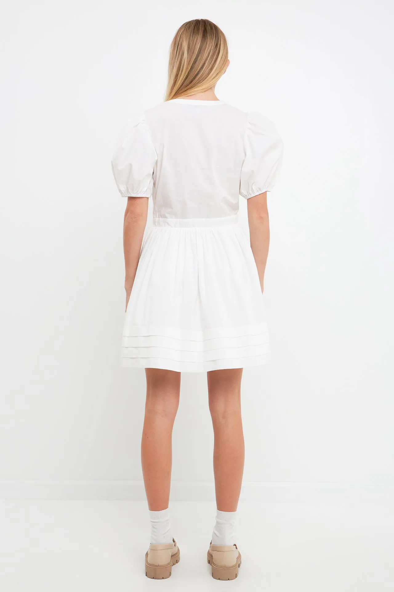 Poplin Bib Fit & Flare Dress