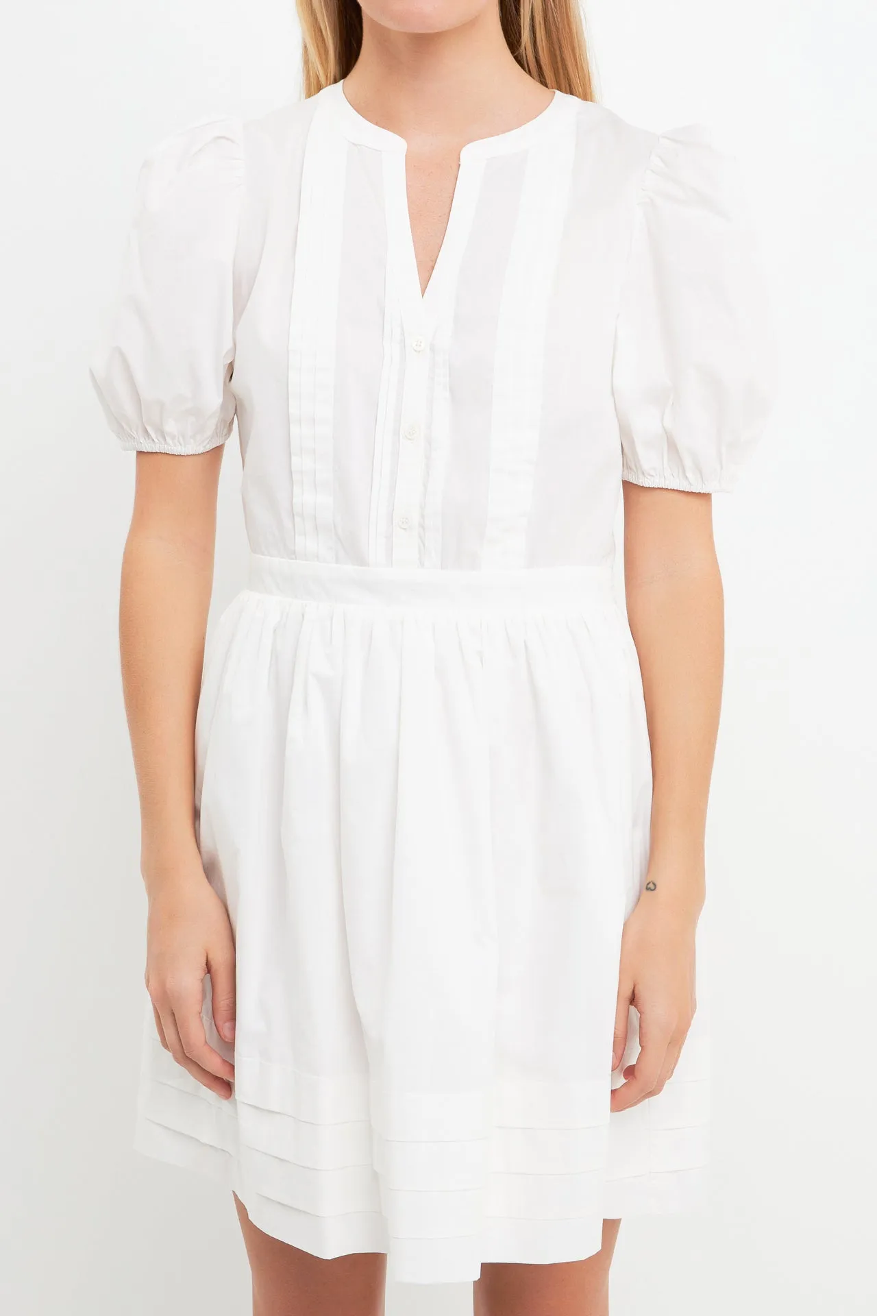 Poplin Bib Fit & Flare Dress