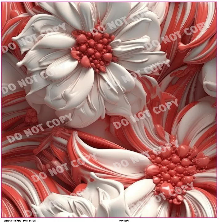 PV104 3D flowers 1 vinyl sheet