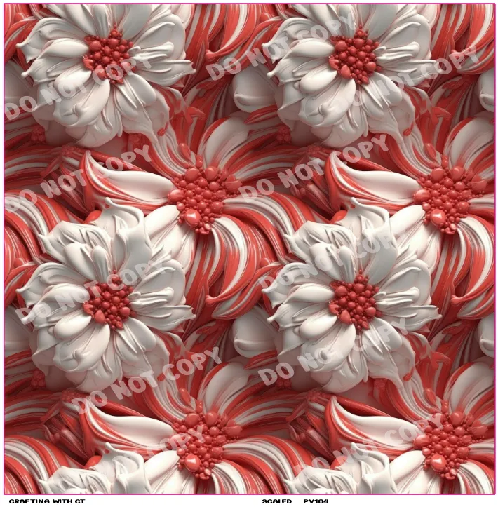 PV104 3D flowers 1 vinyl sheet