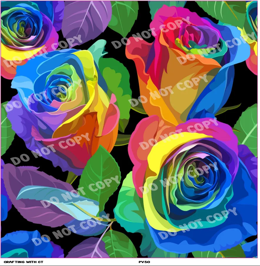 PV50 Neon Roses vinyl sheet