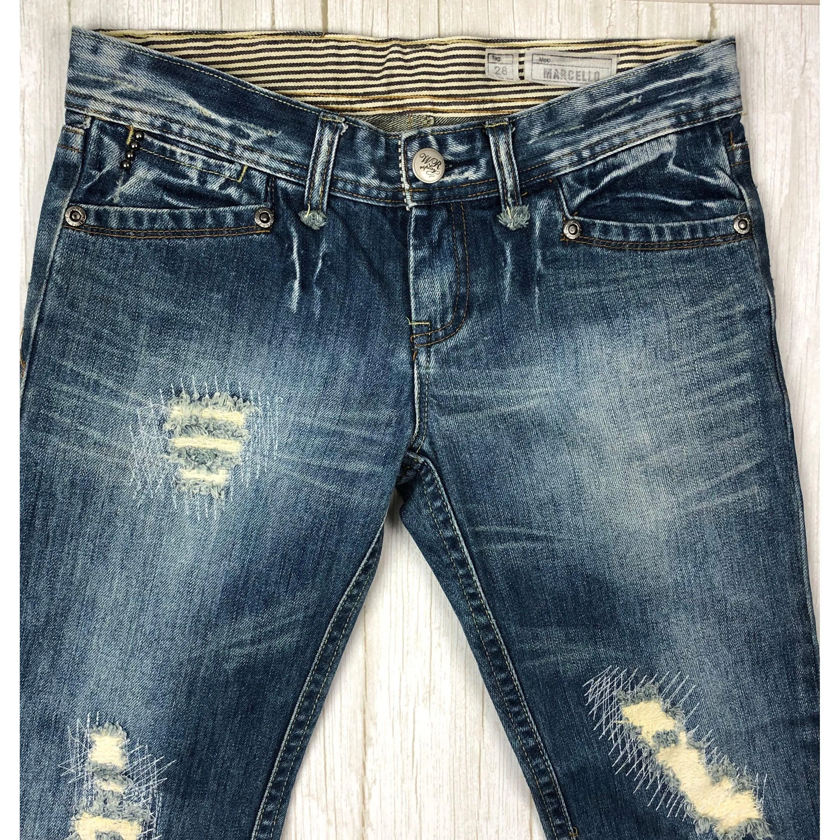 Replay Ladies Distressed Denim 'Marcello' Jeans- Size 26 Short