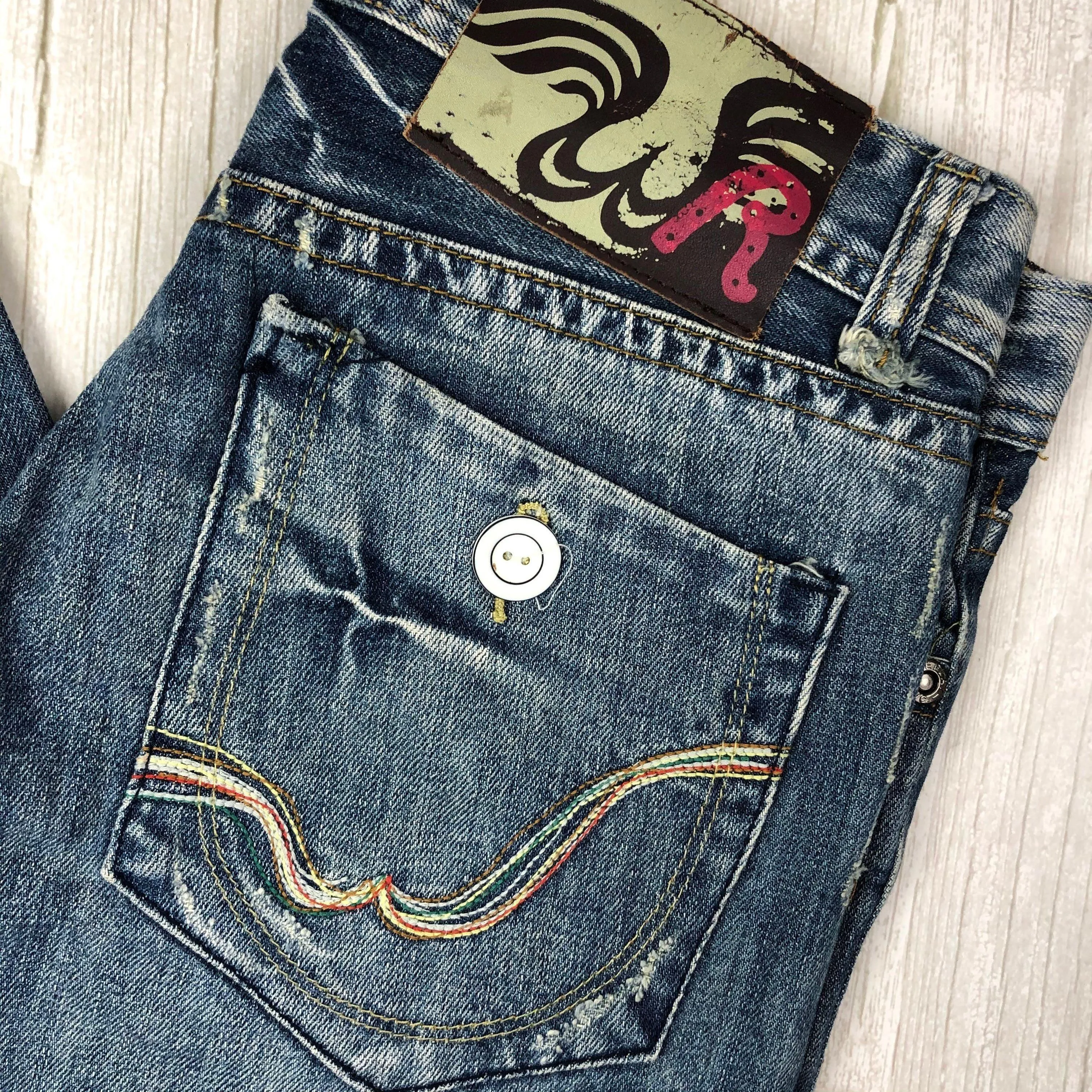 Replay Ladies Distressed Denim 'Marcello' Jeans- Size 26 Short