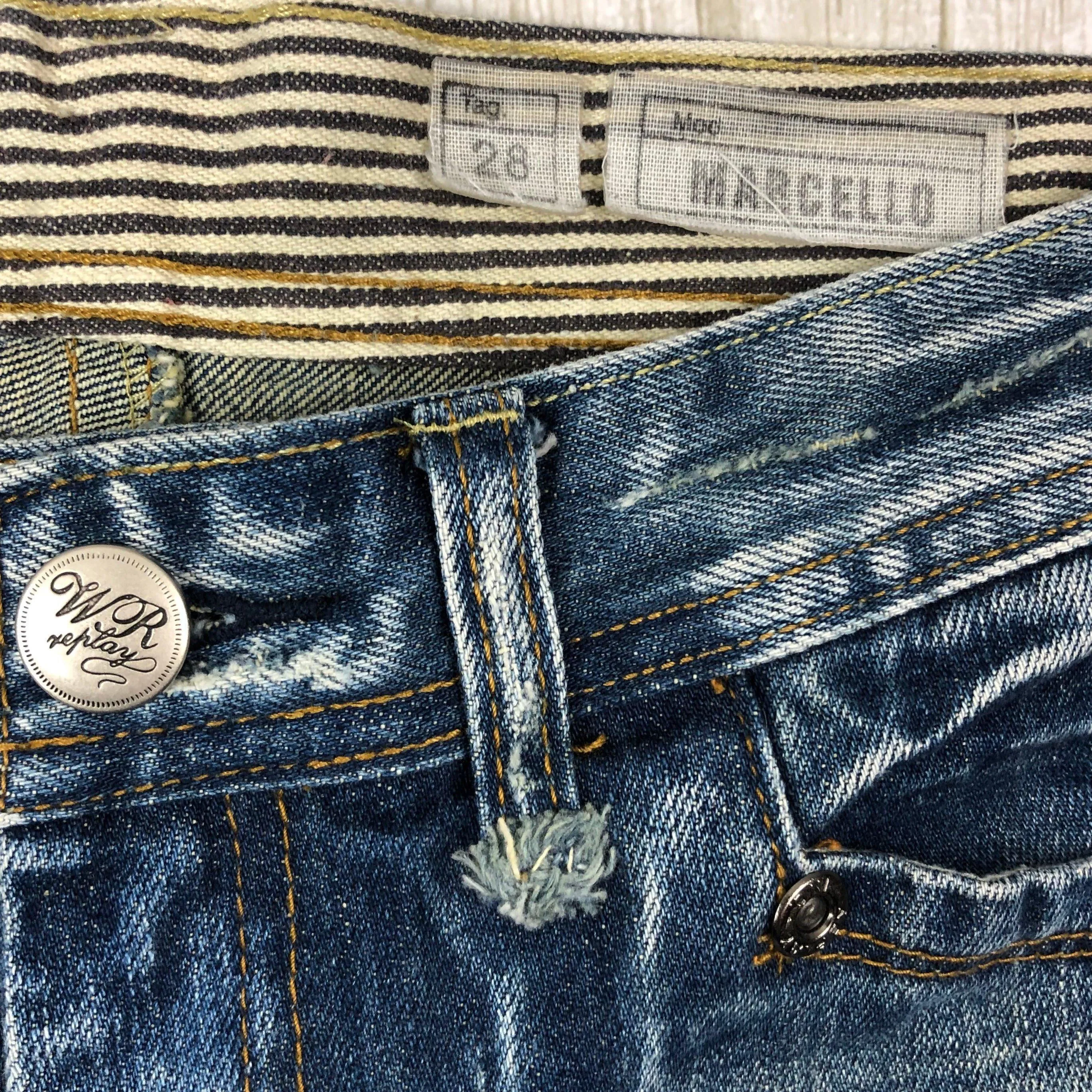 Replay Ladies Distressed Denim 'Marcello' Jeans- Size 26 Short
