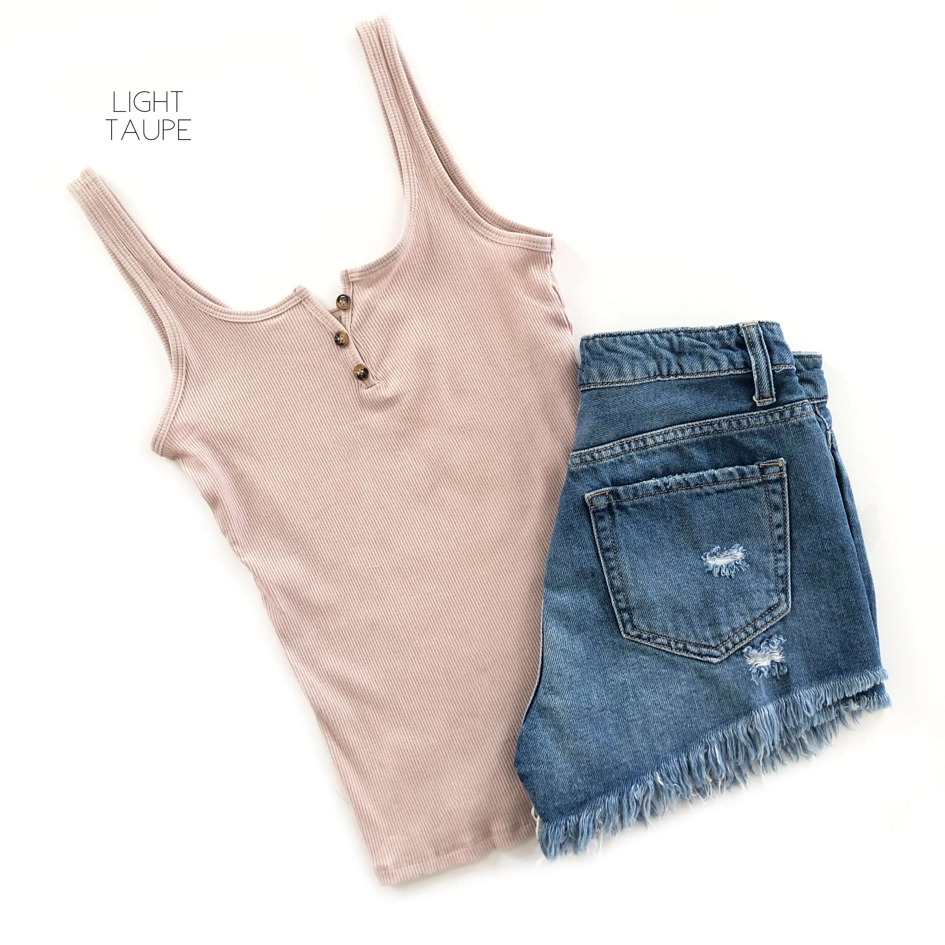 Ribbed Henley Tank