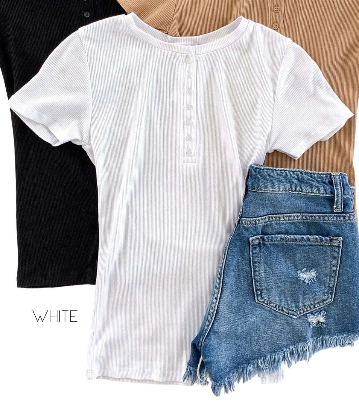 Ribbed Henley Top