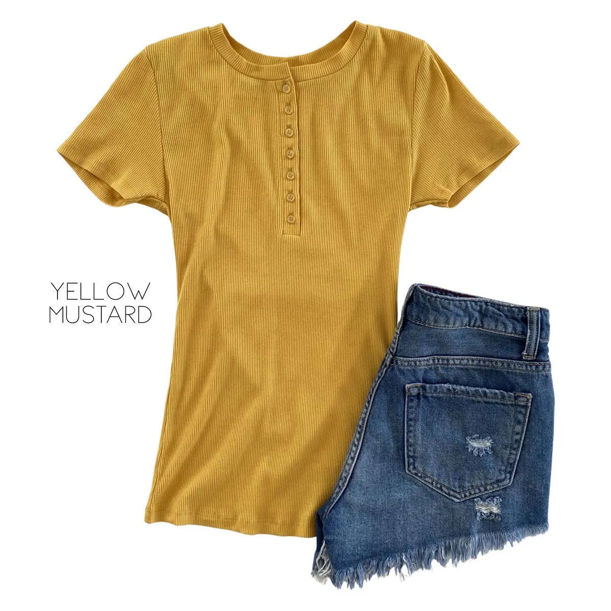 Ribbed Henley Top