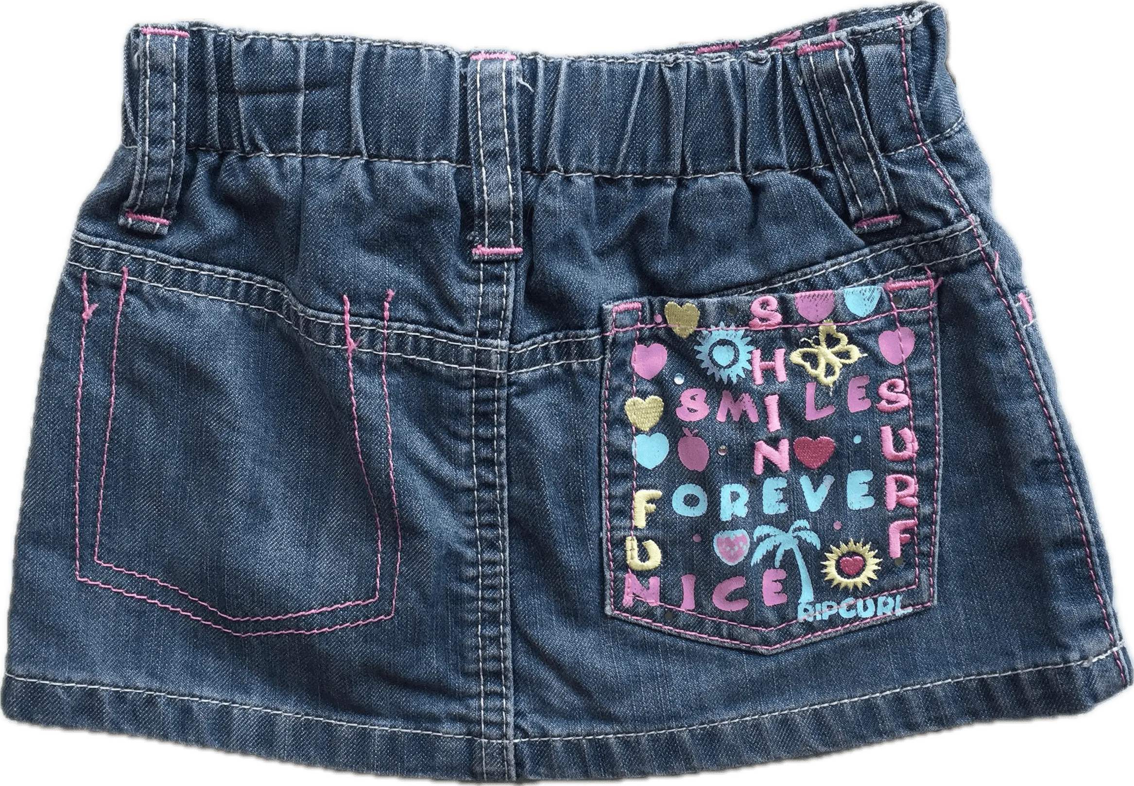 Rip Curl Baby Denim Logo Mini Skirt- Size 0