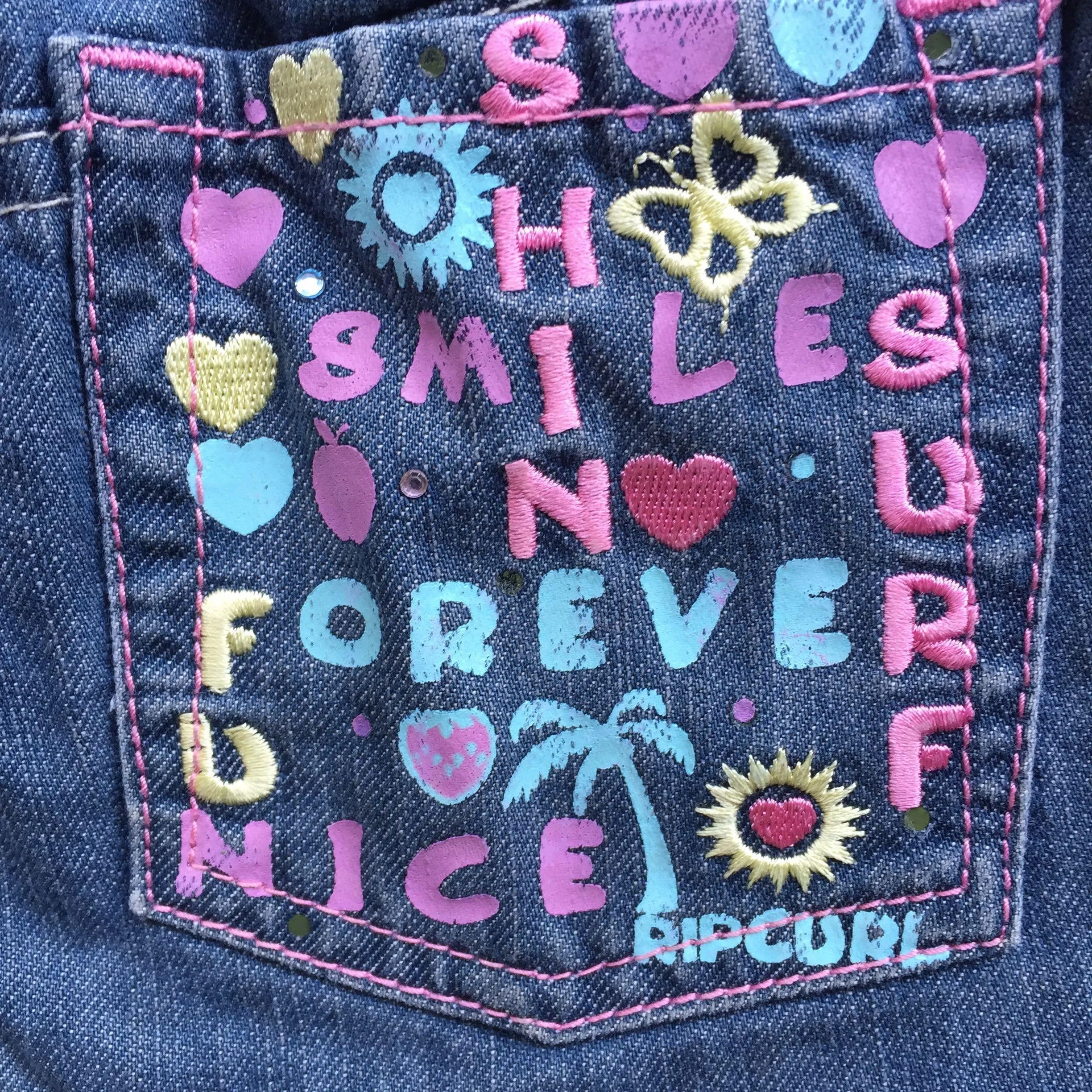 Rip Curl Baby Denim Logo Mini Skirt- Size 0