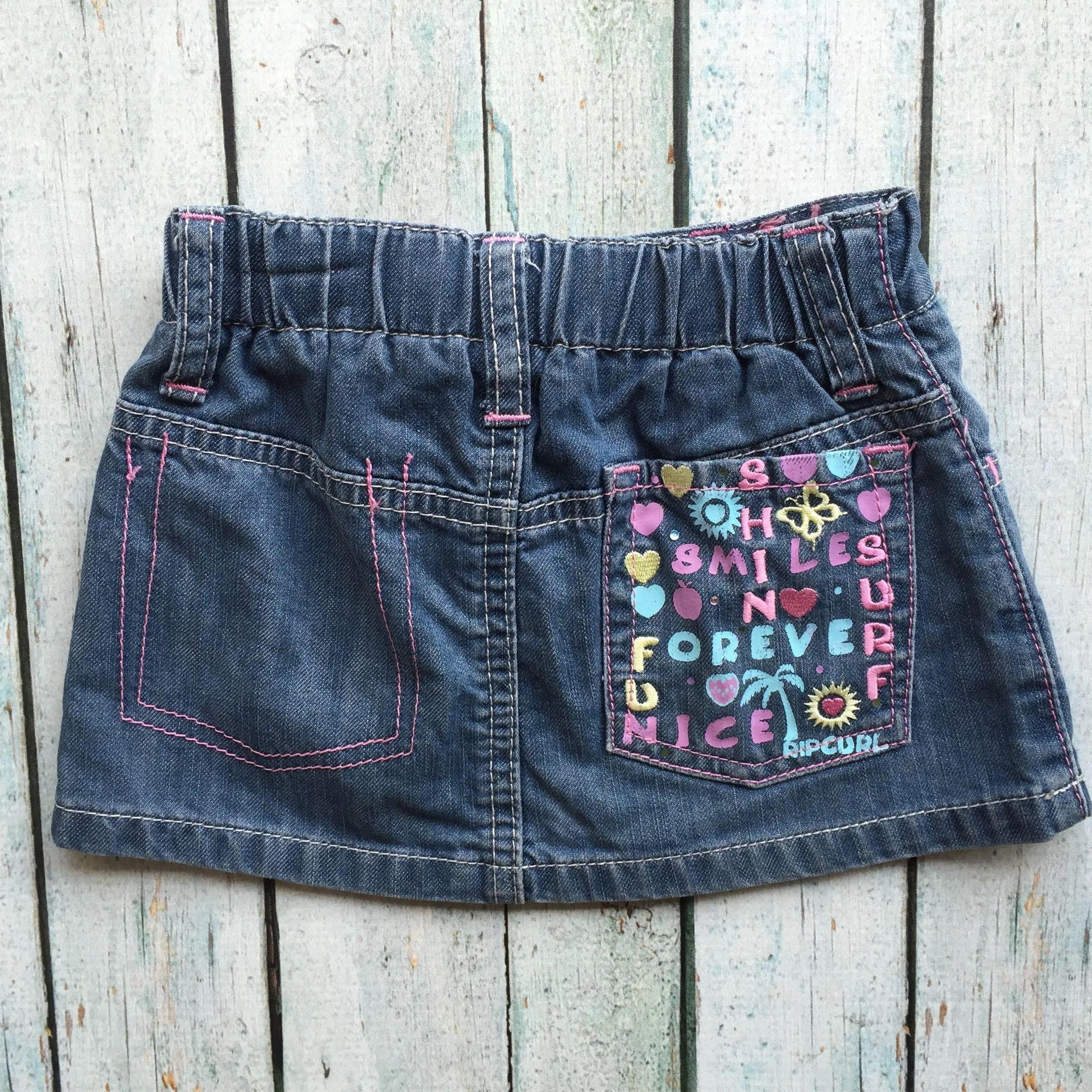 Rip Curl Baby Denim Logo Mini Skirt- Size 0
