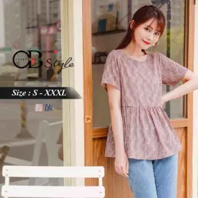 RUFFLE PRINTED A-LINE TOPS