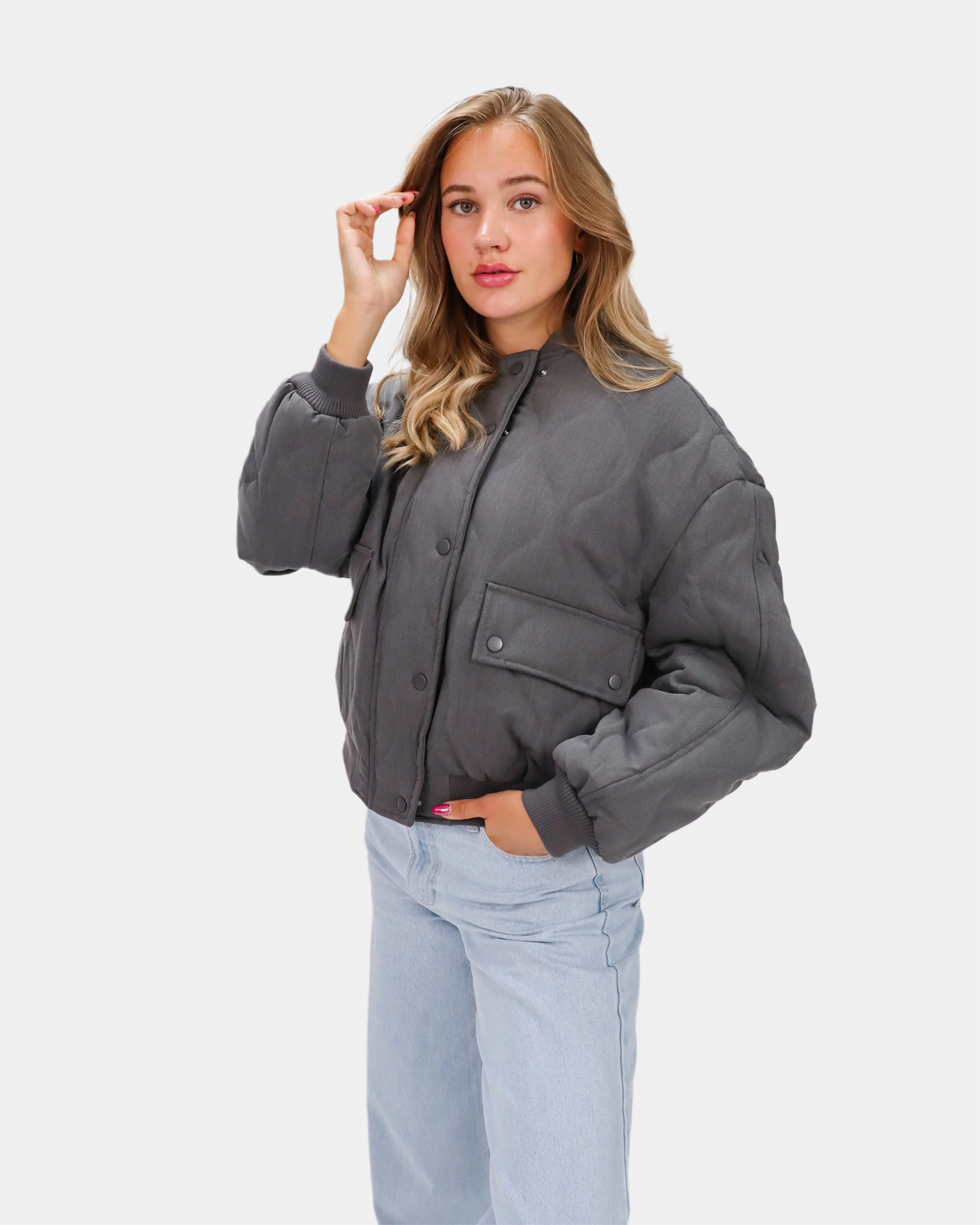 Sofia Bomber Jacket Grey