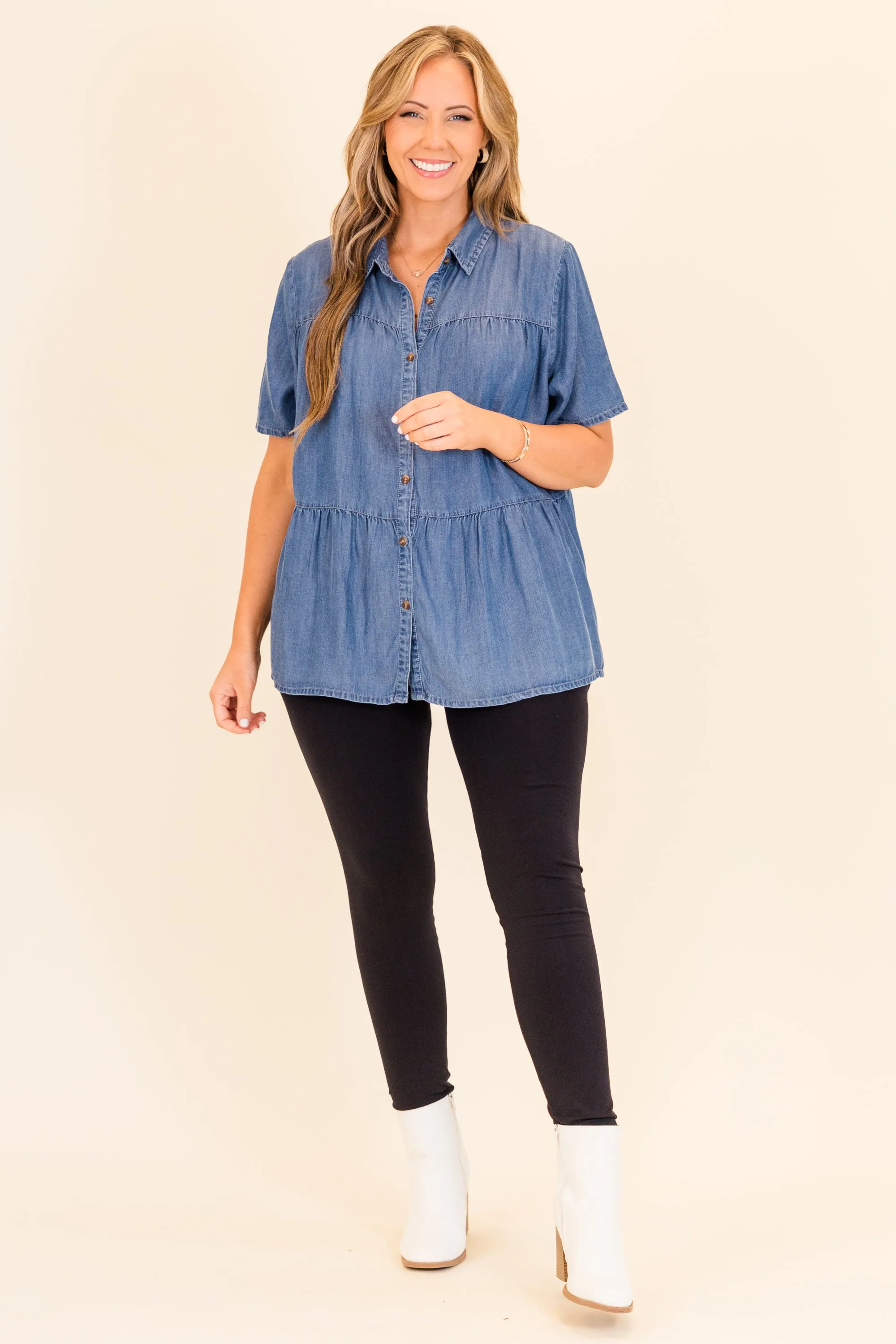Something About Love Top, Medium Wash