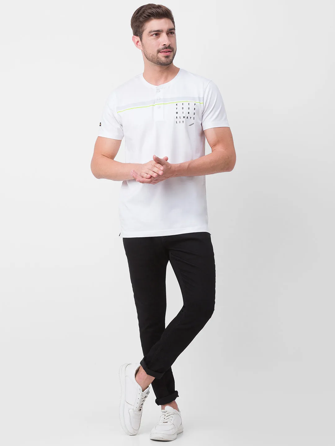 Spykar Black Cotton Slim Fit Tapered Length Jeans For Men (Kano)
