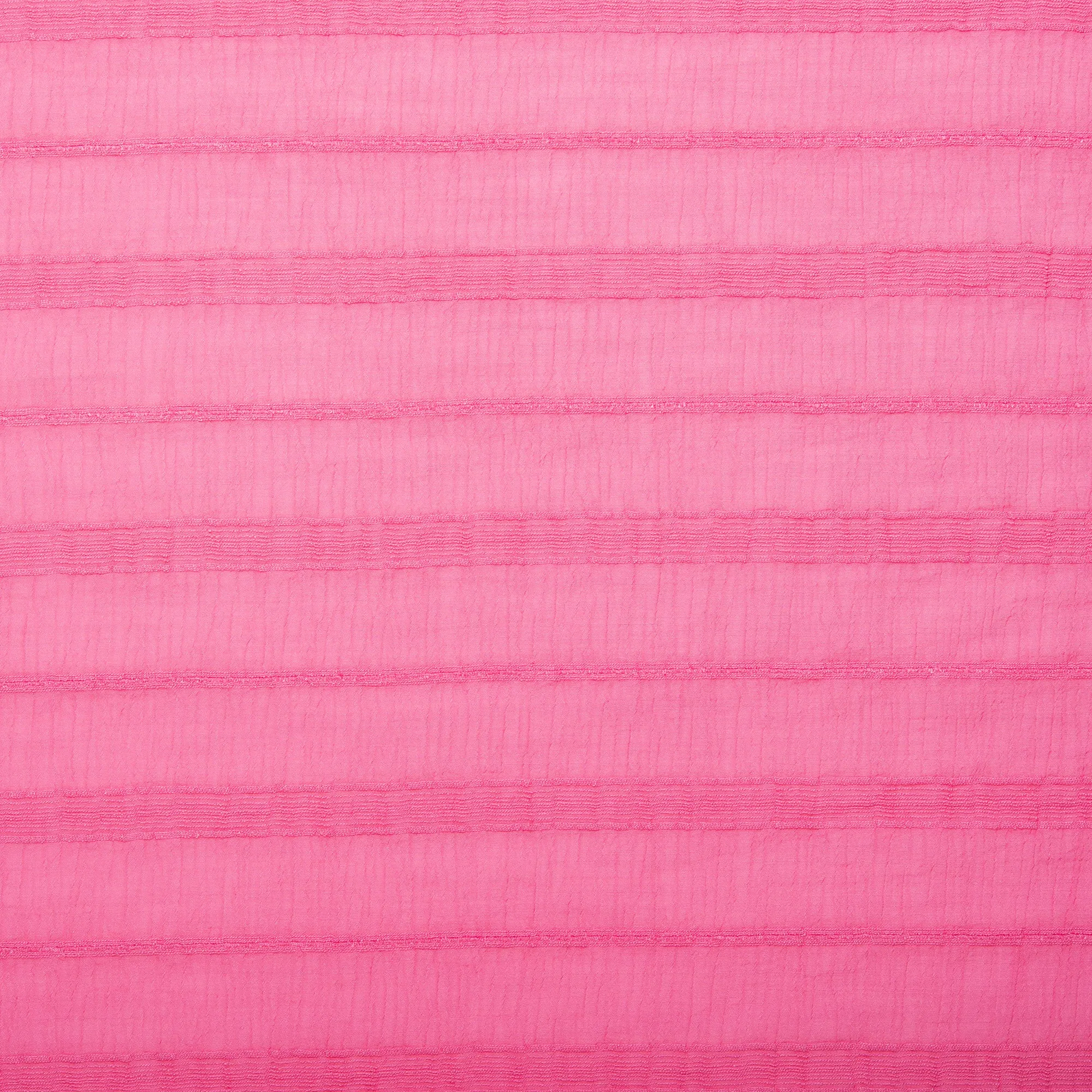 Striped Rayon Jacquard - COSTA - Hot Pink