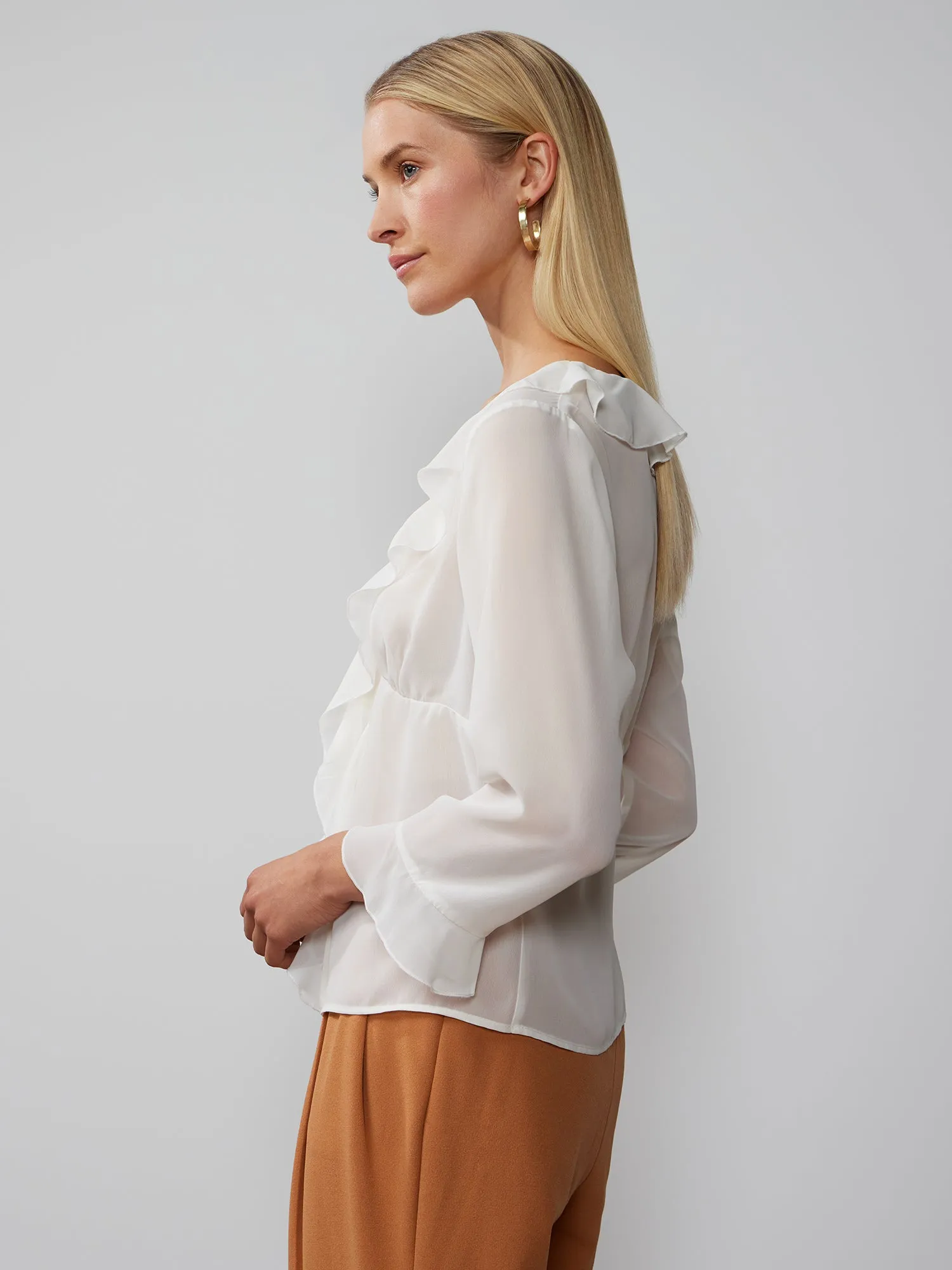V-Neck Ruffle Top
