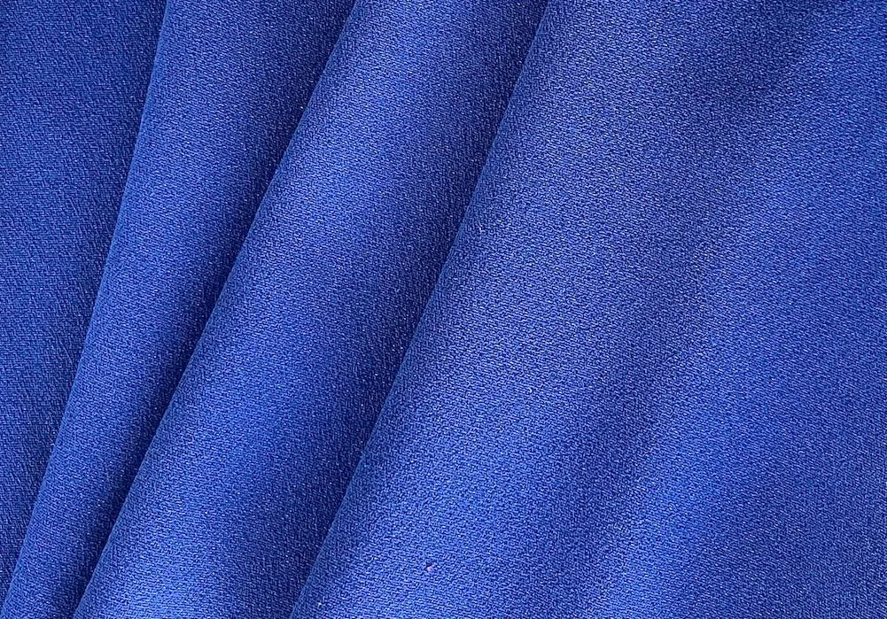 Vibrant Ultramarine Blue Polyester Crepe