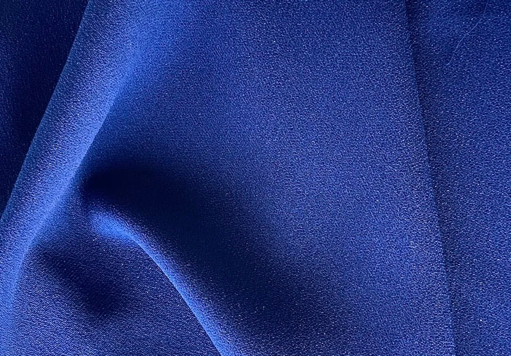 Vibrant Ultramarine Blue Polyester Crepe